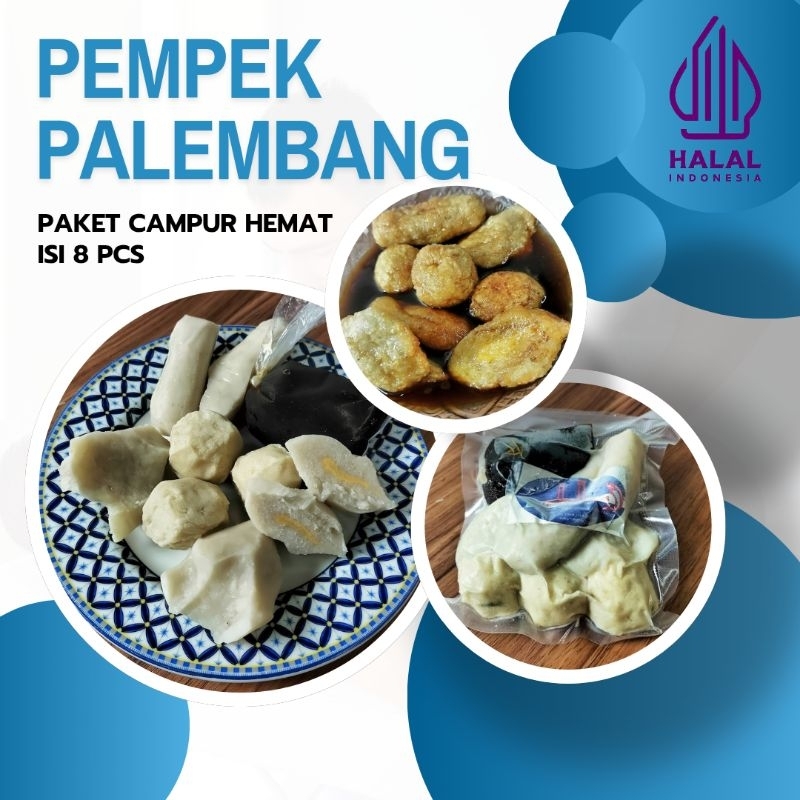 

Pempek Campur Asli Palembang Isi 8pcs + Cuko