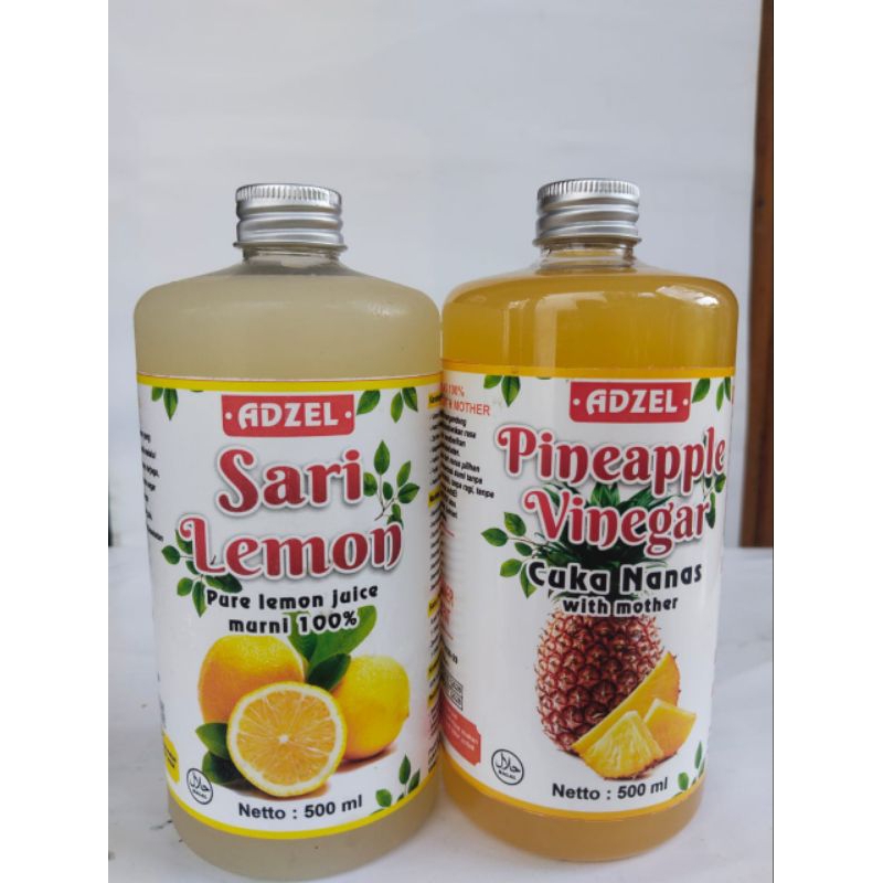 

paket hemat 2 in 1 cuka nanas 500ml + sari lemon 500ml / paket diet / paket sehat / paket murah