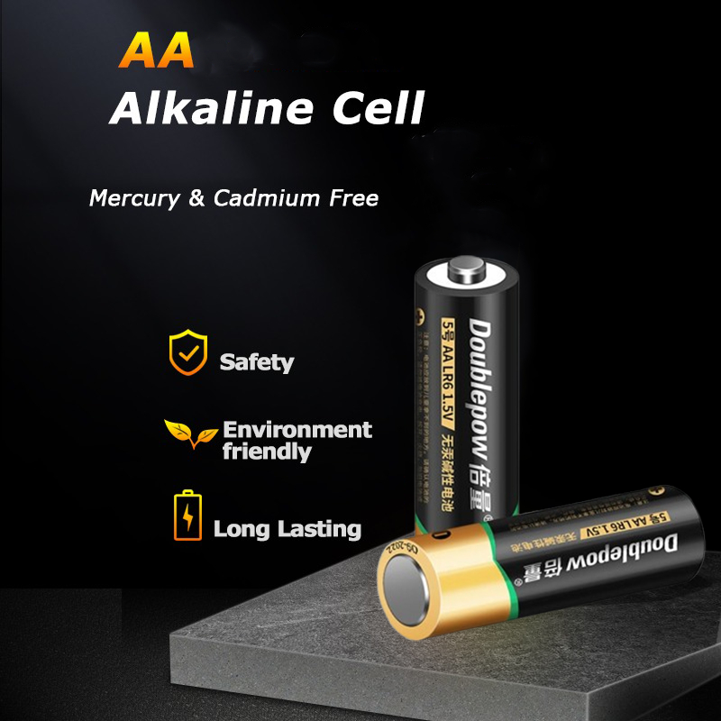 AA Alkaline Cell Doublepow Batu Baterai AA Sekali No.5 LR6 1.5V Alkaline 2 PCS