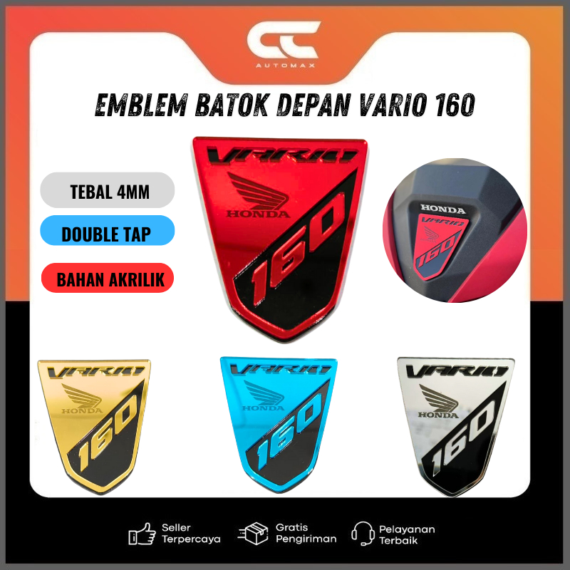 EMBLEM TIMBUL ACRYILIC BATOK DEPAN VARIO 160 LOGO V160 AKSESORIS HONDA VARIO 160