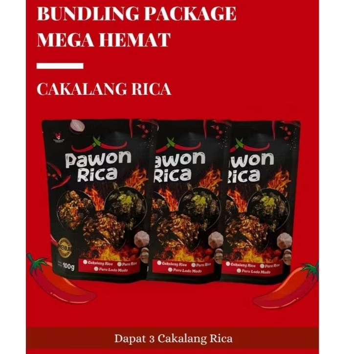 

[MEGA HEMAT 3 Pack] Cakalang Rica Suwir 100gr Cakalang Rica Khas Manado by Pawonricasby