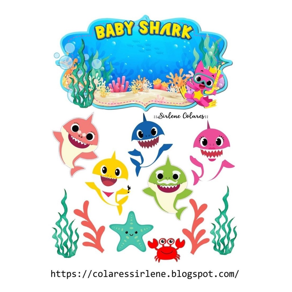 Topper BABY SHARK / Topper Kartun Aanak / Topper Bisa Custom Nama / Topper Termurah