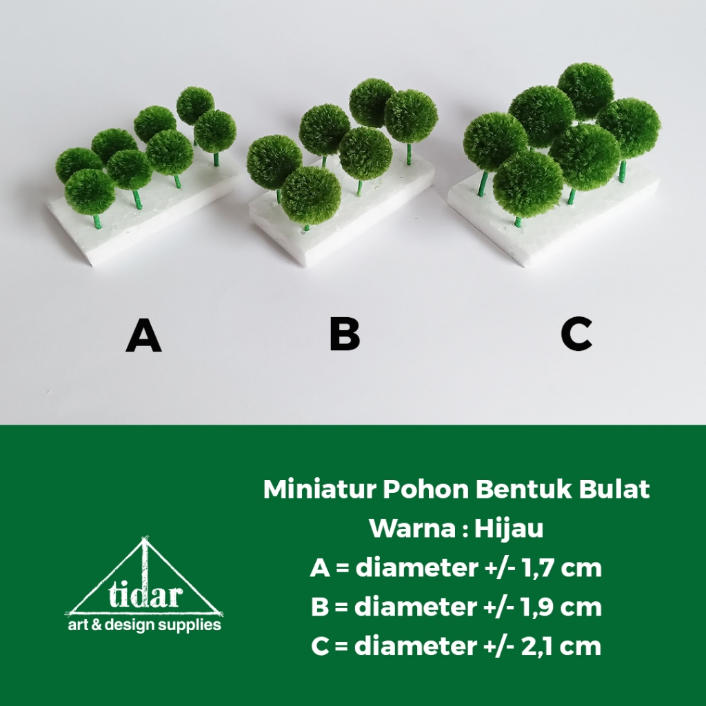 

[MR] MH - Miniatur Pohon Bulat Warna Hijau - Maket Tanaman