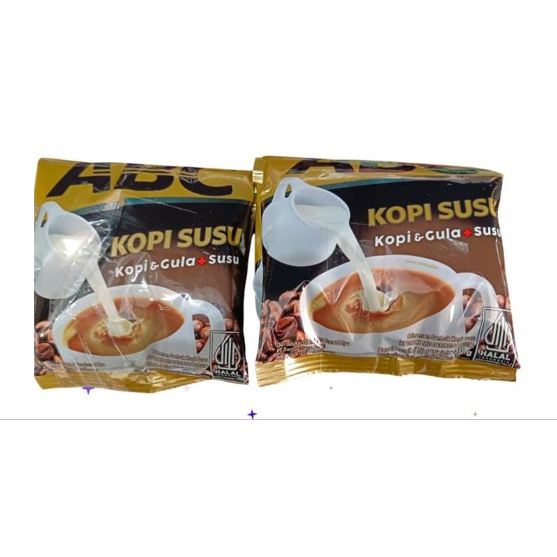 

ABC kopi gula susu kopi susu 30gr kemasan renteng isi 10 bungkus