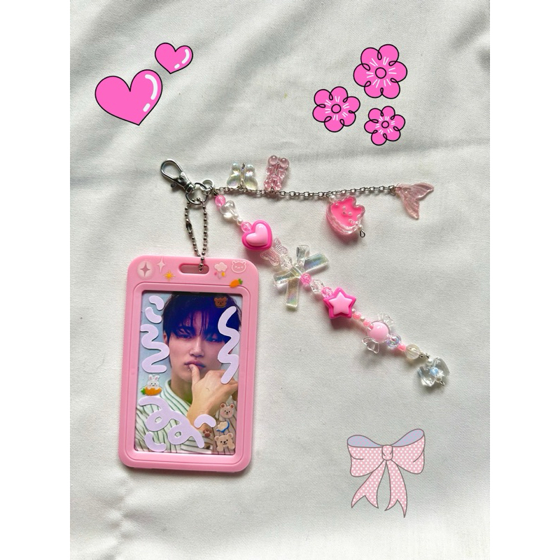 

id card photocard holder bagcharm bag Keychains Manik Manik beads