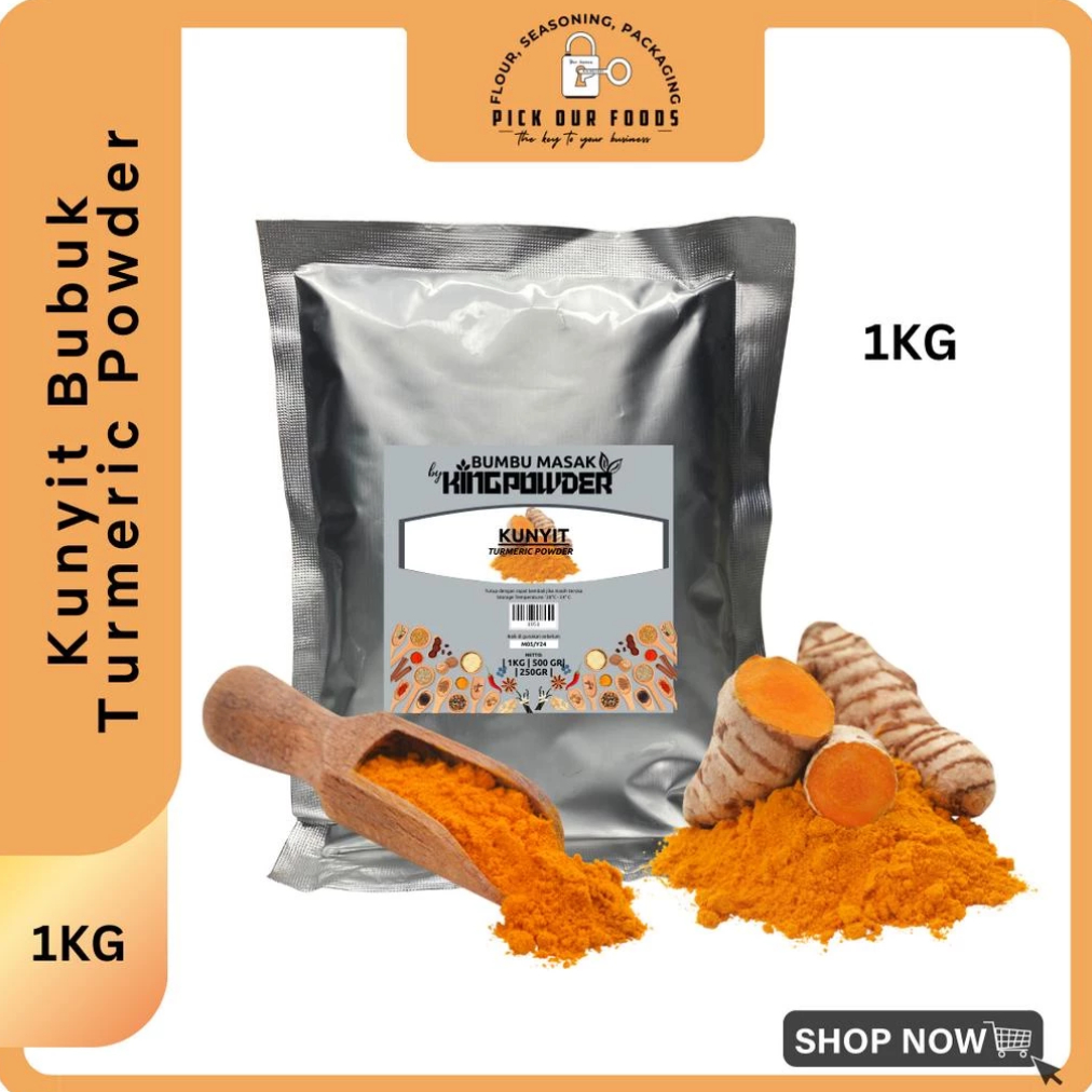 

Kunyit Bubuk Murni 1000 gram / Pure Turmeric Powder 1/2 kg / Kunyit Bubuk 500gr / Kunyit 250gr / Kunyit 80gr