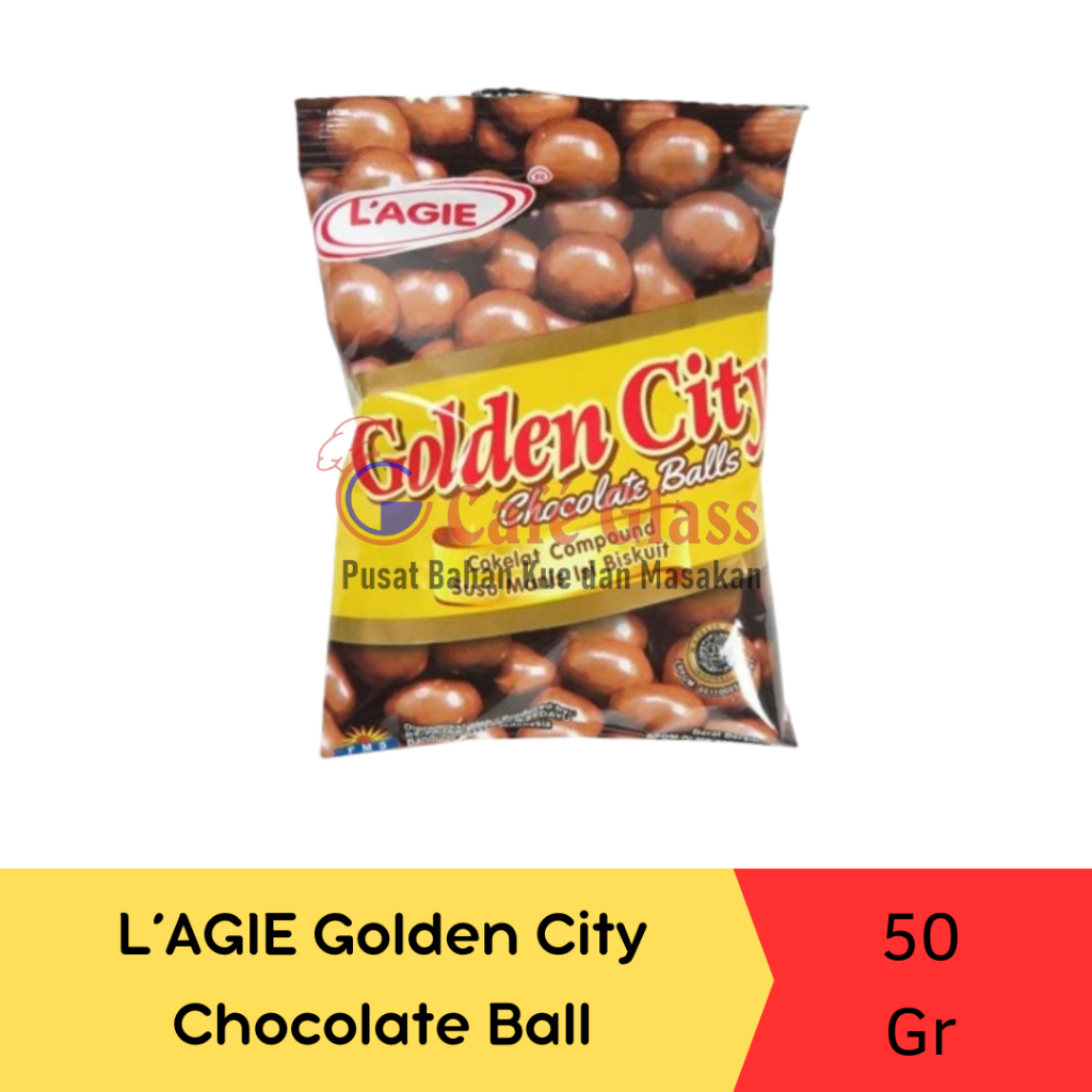 

L'AGIE Golden City Chocolate Ball/Cokelat Compound Susu Isi Biskuit-50Gr