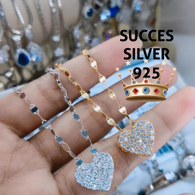 KALUNG PERAK ASLI 925 LAPIS EMAS VARIASI TOSCANO LOVE