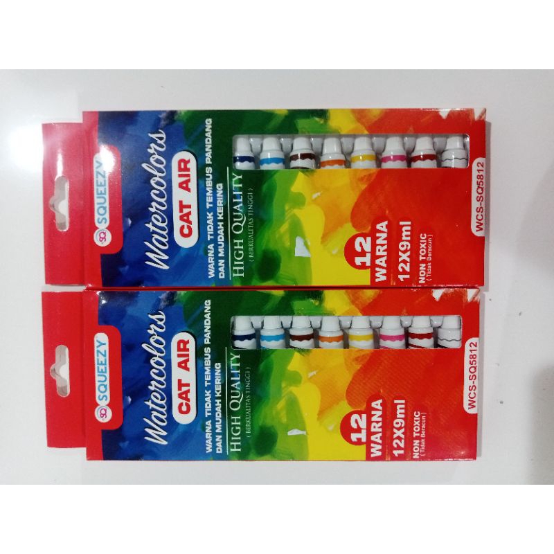 

Cat air merk squeesy isi 12 warna cat air murah cat air bagus