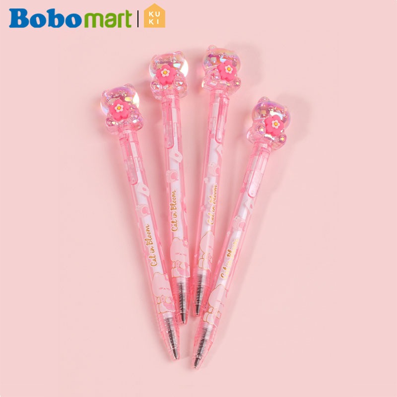 

BOBOMART 1 PCS PENSIL HB KUKI KK-8001 MOTIF KUCING LUCU - PENSIL CETEK CAT IN BLOOM