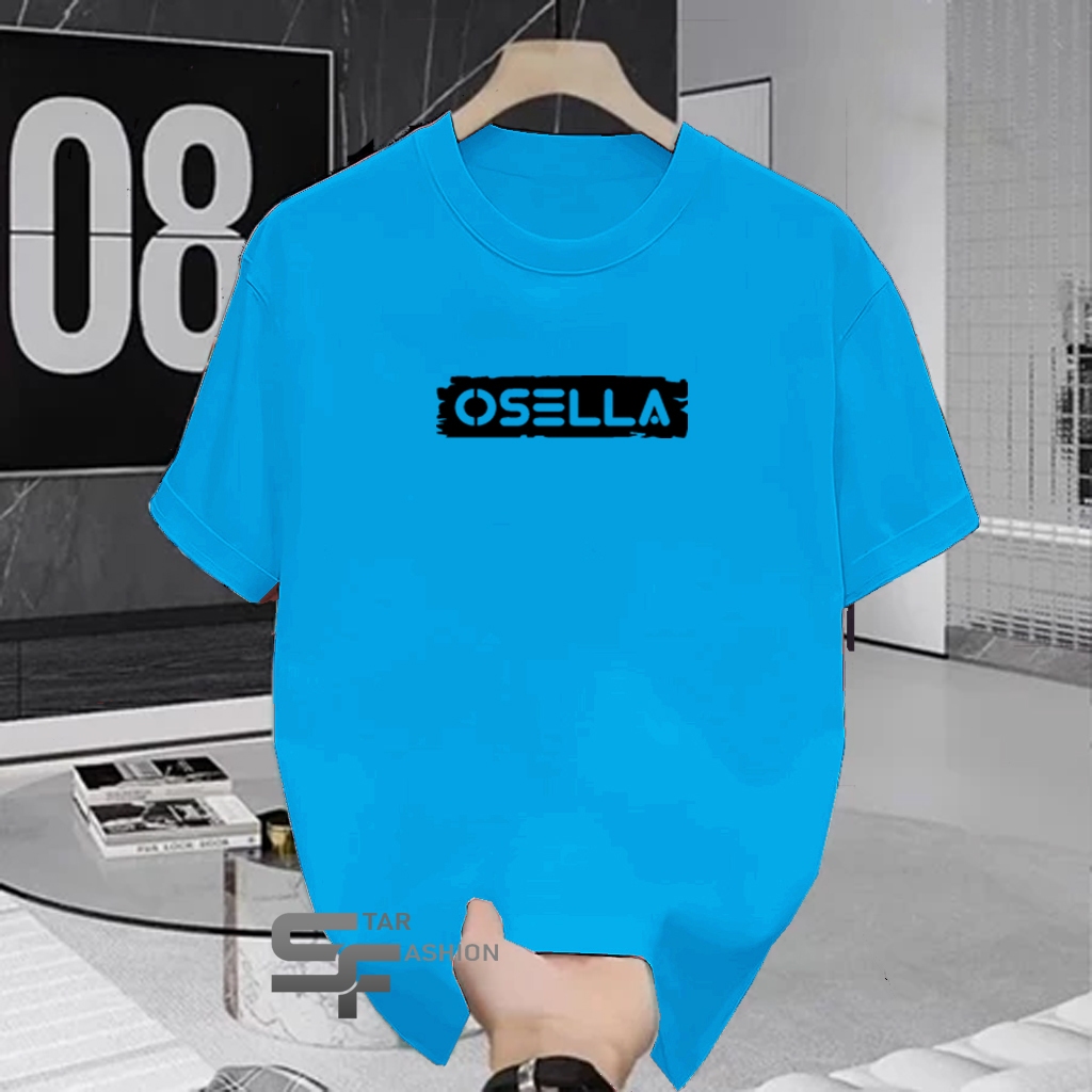 Kaos Pendek Osella Blok Motif Hitam Kaos Atasan Pria Wanita S M L XL XXL Premium Unisex