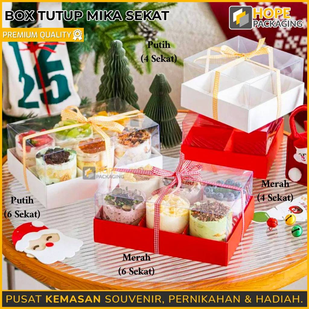Box Tutup Mika Sekat / Kotak Sekat Imlek / Box Kue Lapis Potong / Kotak Kue CNY / Box Mika Kue Nasta