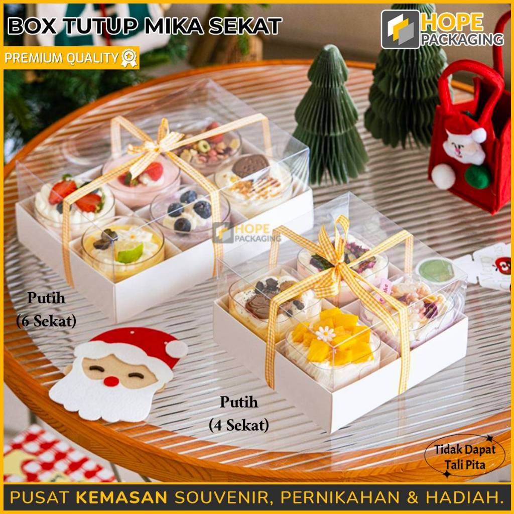 

Box Tutup Mika Sekat / Kotak Sekat Imlek / Box Kue Lapis Potong / Kotak Kue CNY / Box Mika Kue Nastar / Kotak Cupcake