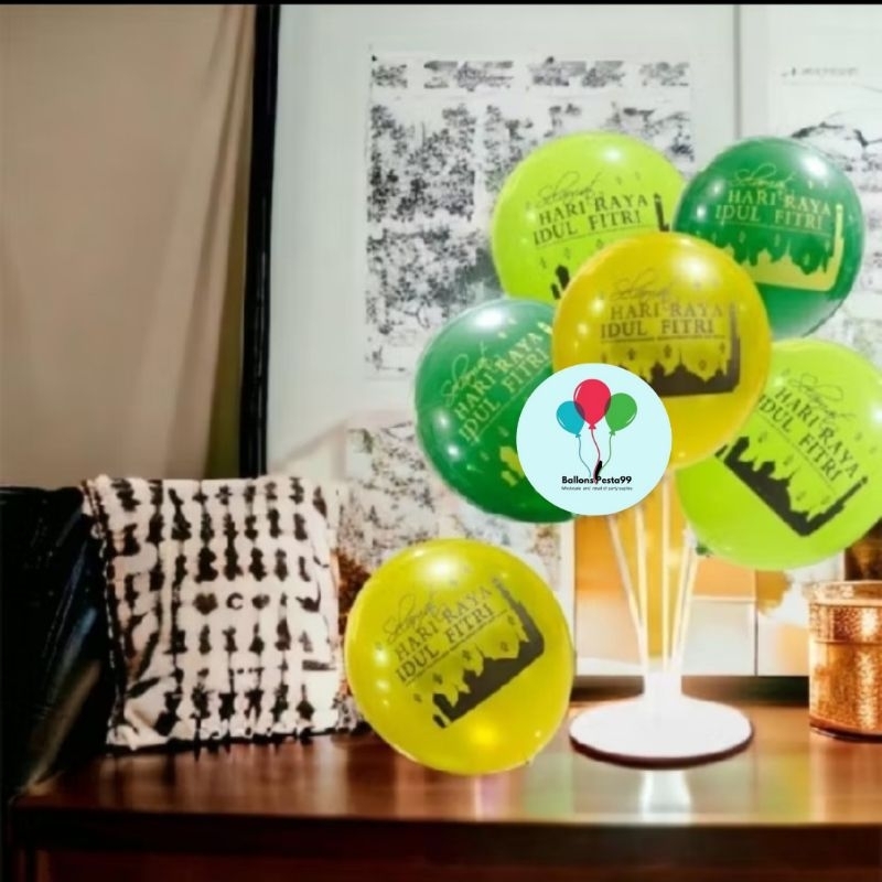 Balon Latex Idul Fitri/Balon Latex Lebaran/Balon Latex Selamat Hari Raya Idul Fitri 1pack isi 100pcs