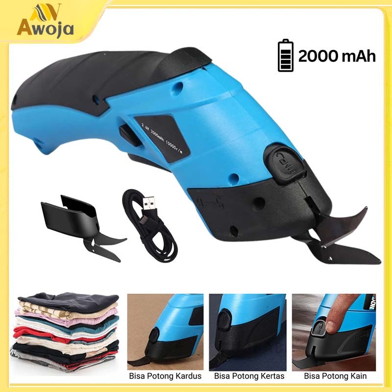 

Gunting Kain Elektrik Gunting Listrik Kain Tanpa Kabel Pemotong Isi Ulang USB Portabel Alat Pemotong Multifungsi DIY Untuk Karton Kain Kulit Baterai 2000 mAh cxw