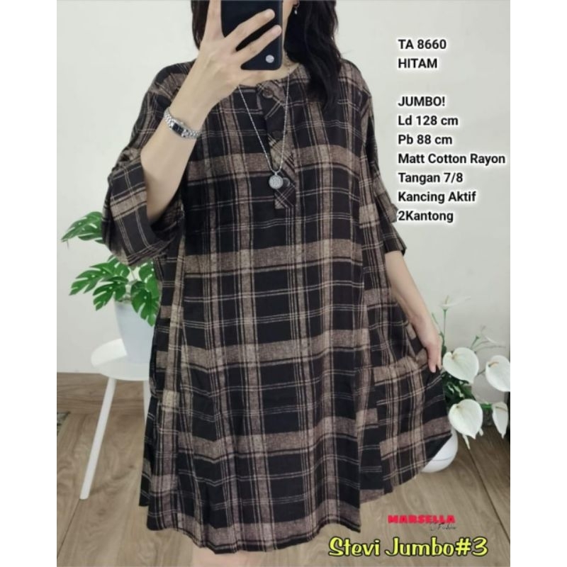 stevi kemeja jumbo ld 120 ld 130 by marsela kemeja blouse rayon kemeja kotak kotak blouse busui atas