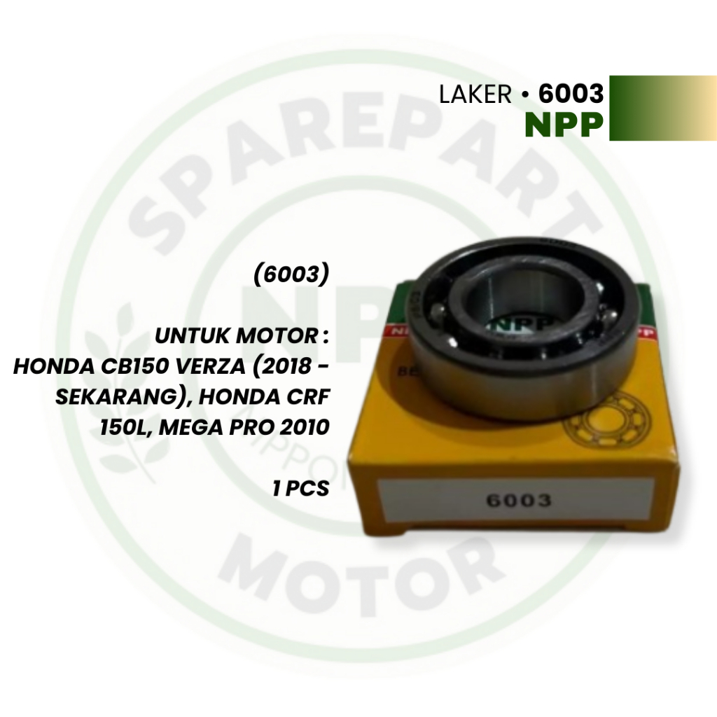 Laher Laker 6003 NPP || Bearing Klaker Leher CB150 Verza CRF 150L Mega Pro 6003 Original Merk NPP