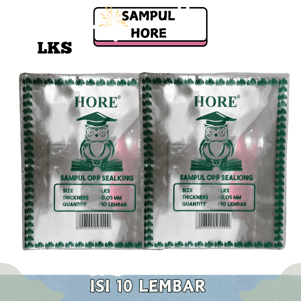 

Hore Sampul OPP Sealking LKS 10 Lembar - Sampul Buku Plastik OPP 0.05 mm dengan Perekat