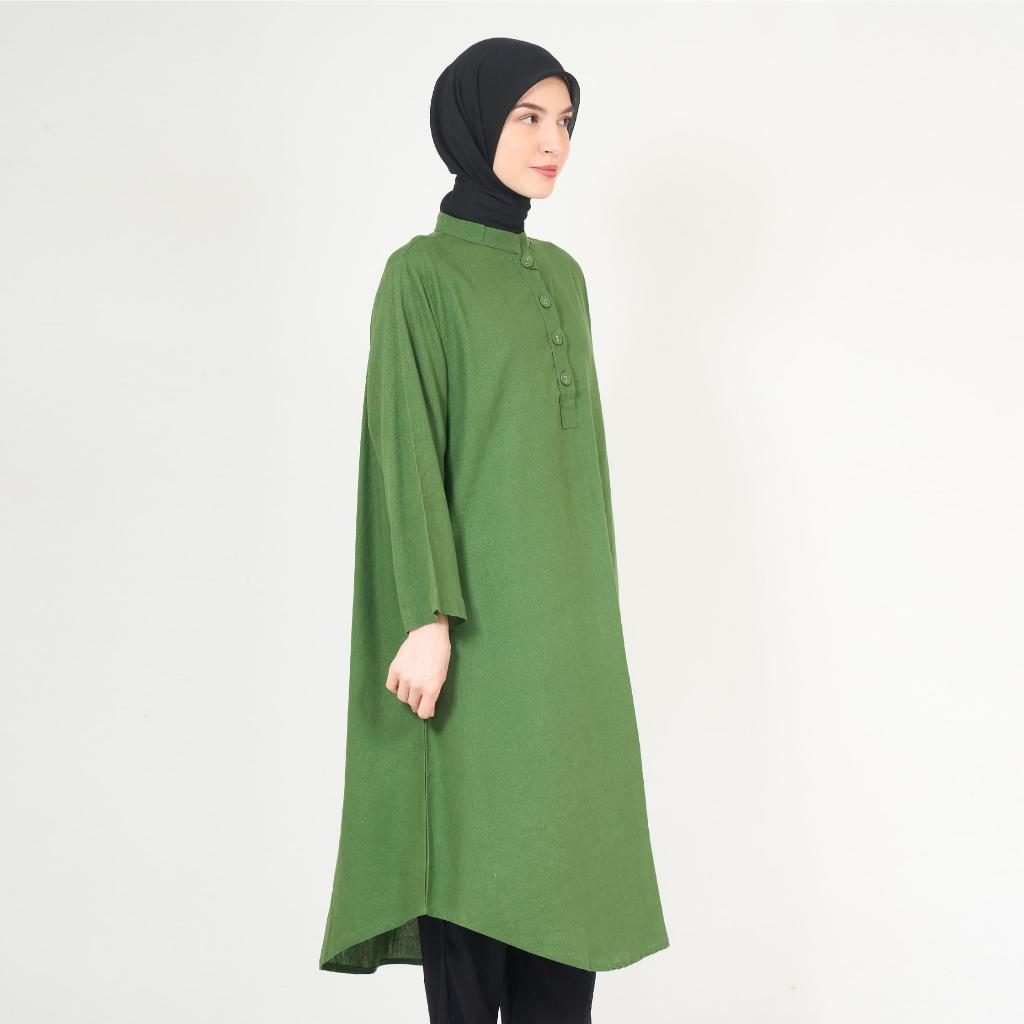 Tunik Wanita Dhoby Ghout - Misamores Series - Mayra Hijau Botol
