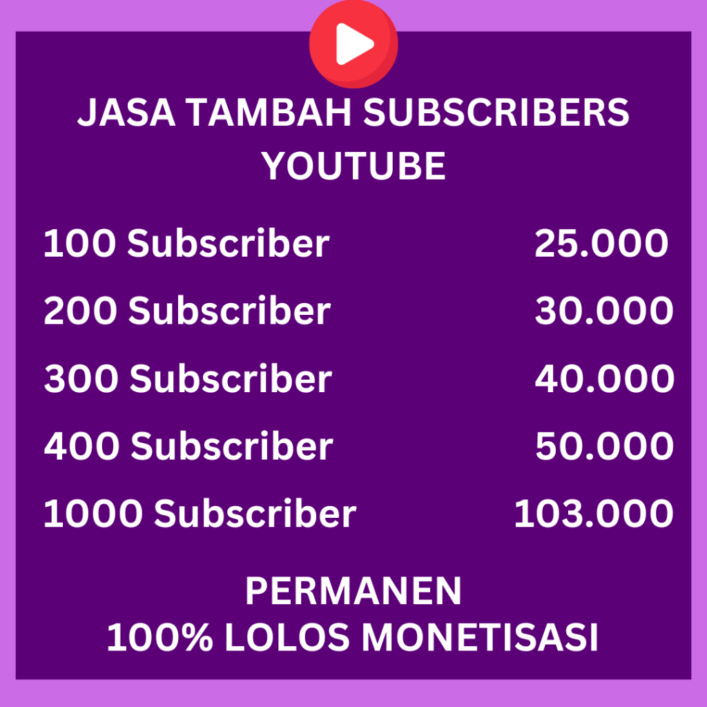 100 Subscribers YouTube | Layanan Tambah Subscribers YouTube