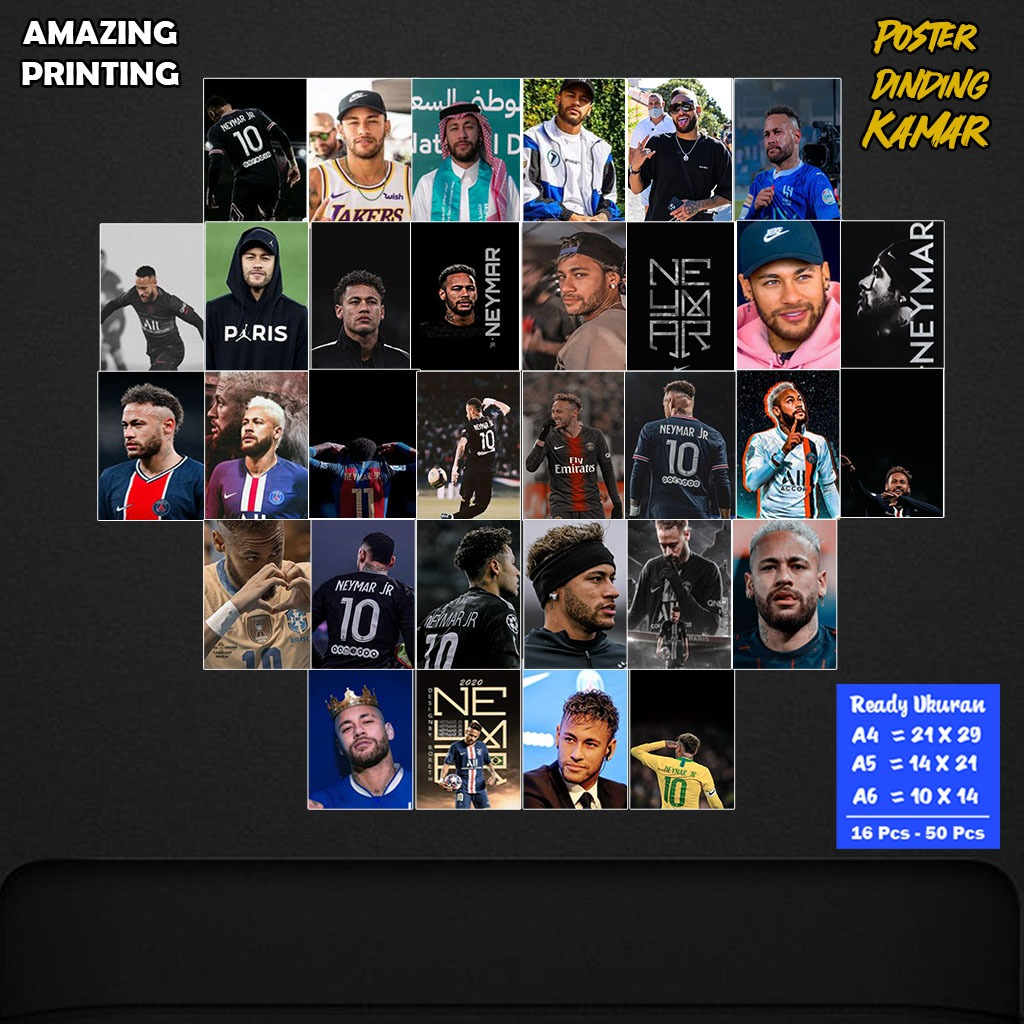 Poster Dinding Kamar Neymar jr / Poster Dinding Neymar / Hiasan Dinding  / Poster Kamar / COD