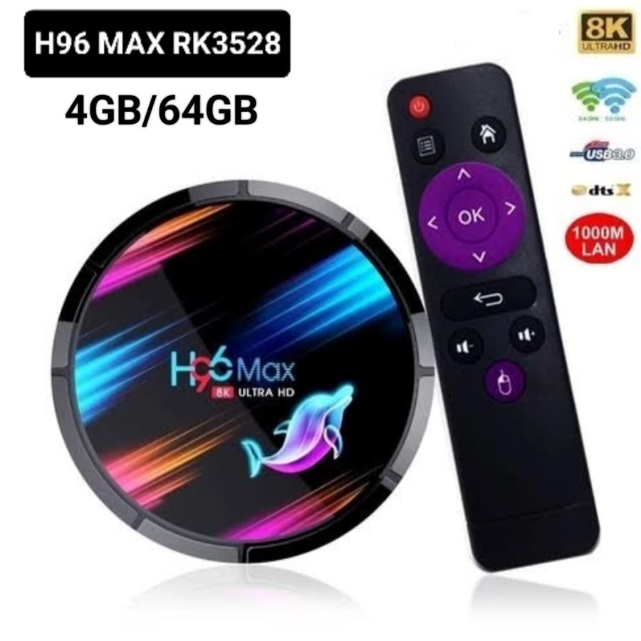 ANDROID TV BOX H96 MAX V13 Android TVBox H 96 Max Ram 4GB Wifi 6 Bluetooth
