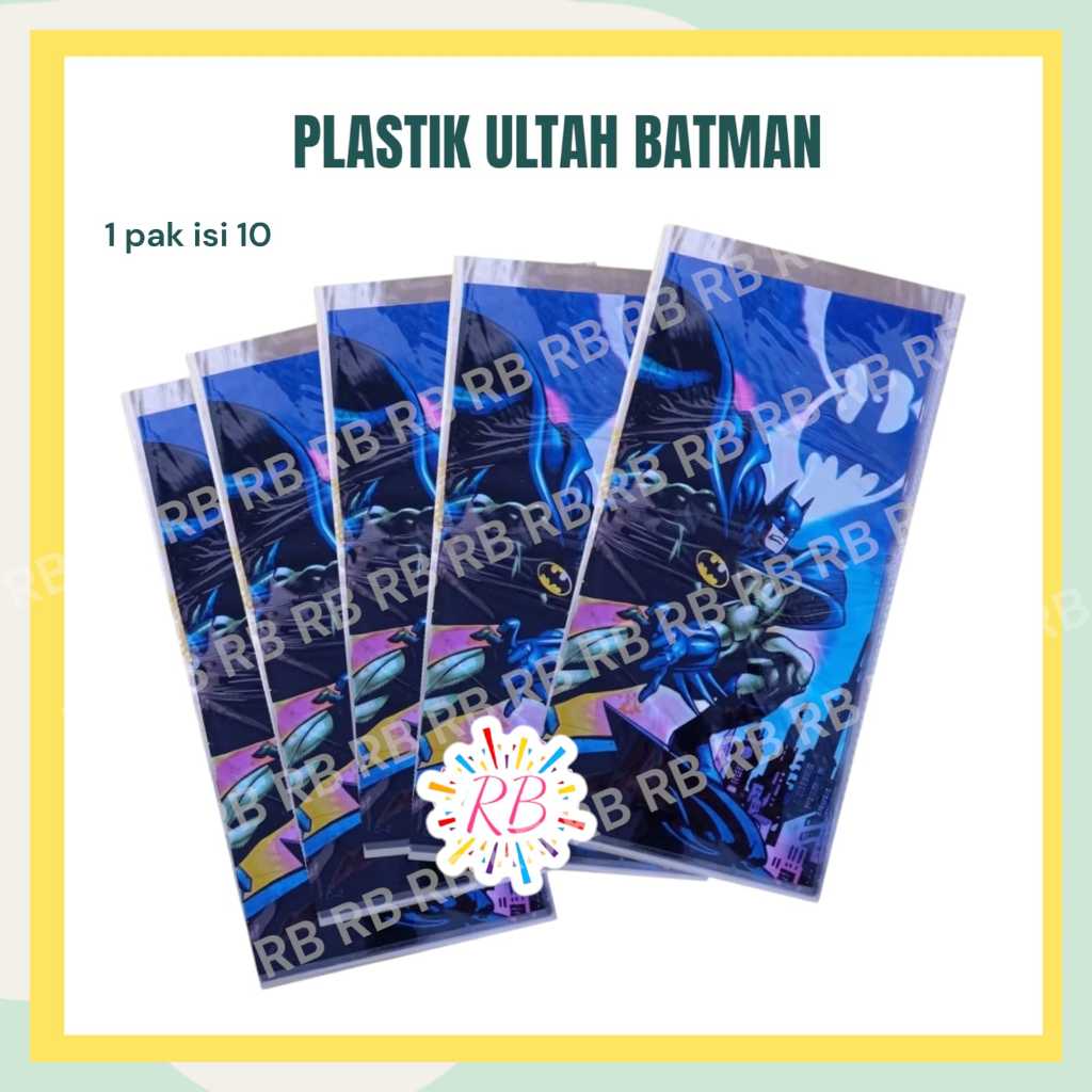 Plastik Ulang Tahun BATMAN isi 10 / Plastik Ultah Anak Batman Begins