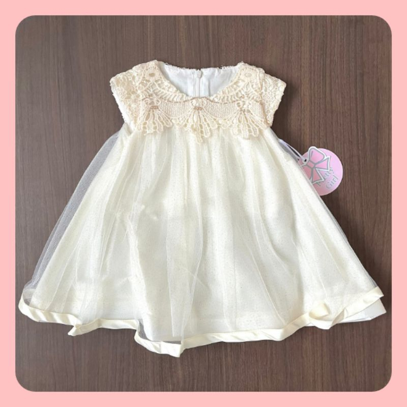 Pretty Girl Binar Dress / Gaun Pesta Anak Lengan Pendek 6-12 Bulan