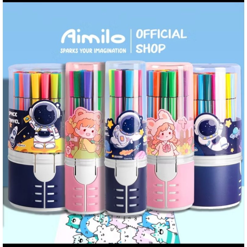 

Spidol Warna Warni 1 Set Hexagonal Watercolor Marker Pen 24 Warna aimilo