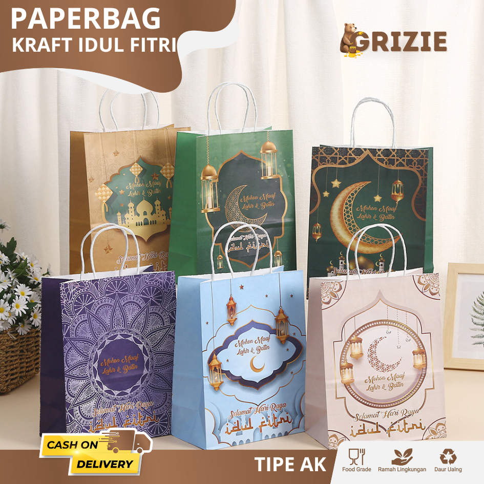 

Paperbag Kraft Idul Fitri / Paper bag Eid Mubarak / Hampers Lebaran Idul Fitri | AK02P7 - AK03P7