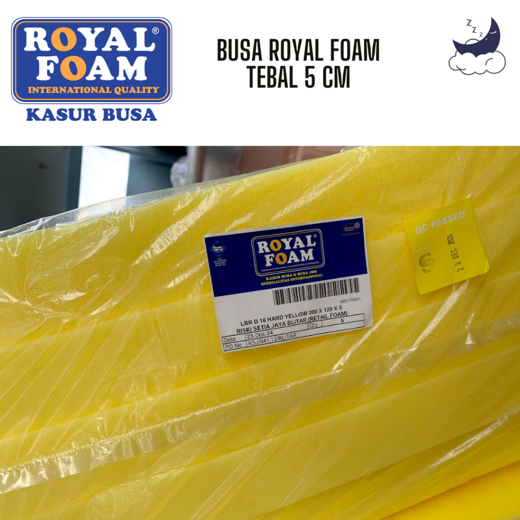 ROYAL FOAM Tebal 5cm Busa Kasur Yellow Premium