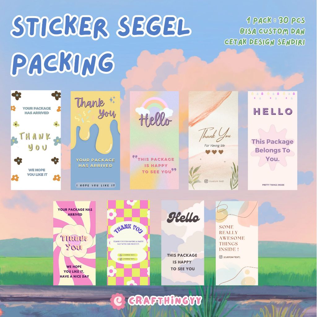 

Sticker Segel Box Perlengkapan Packing Label Ready Custom Sticker Open Me