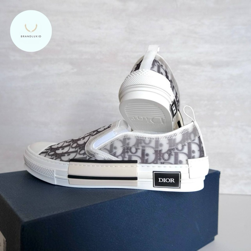 Dior B23 Sneakers Slip On Transparency In Black / White Oblique