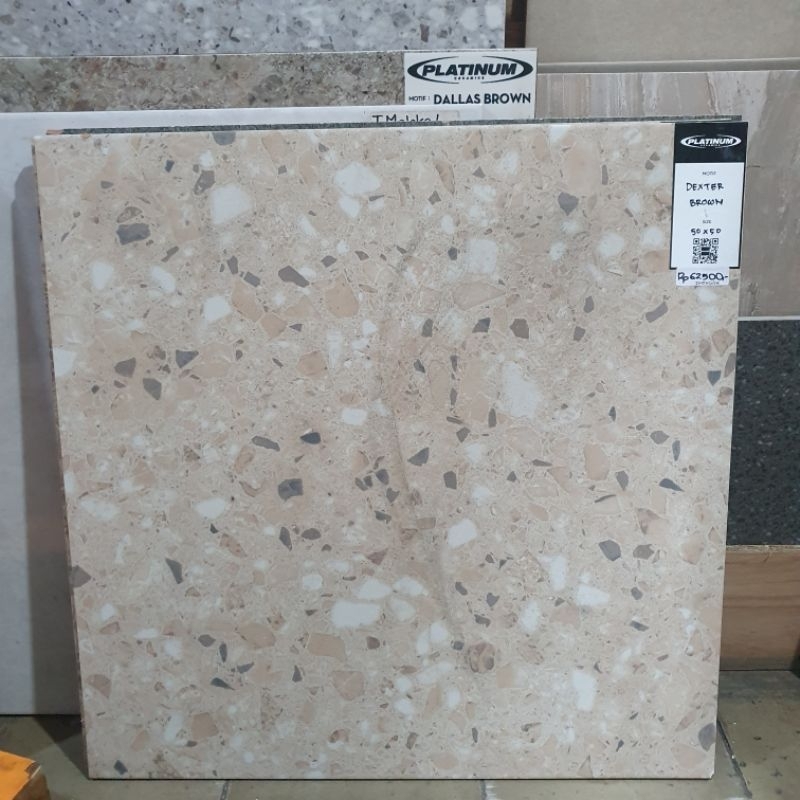 keramik lantai kamar mandi teras garasi  PLATINUM 50x50 Dexter Brown