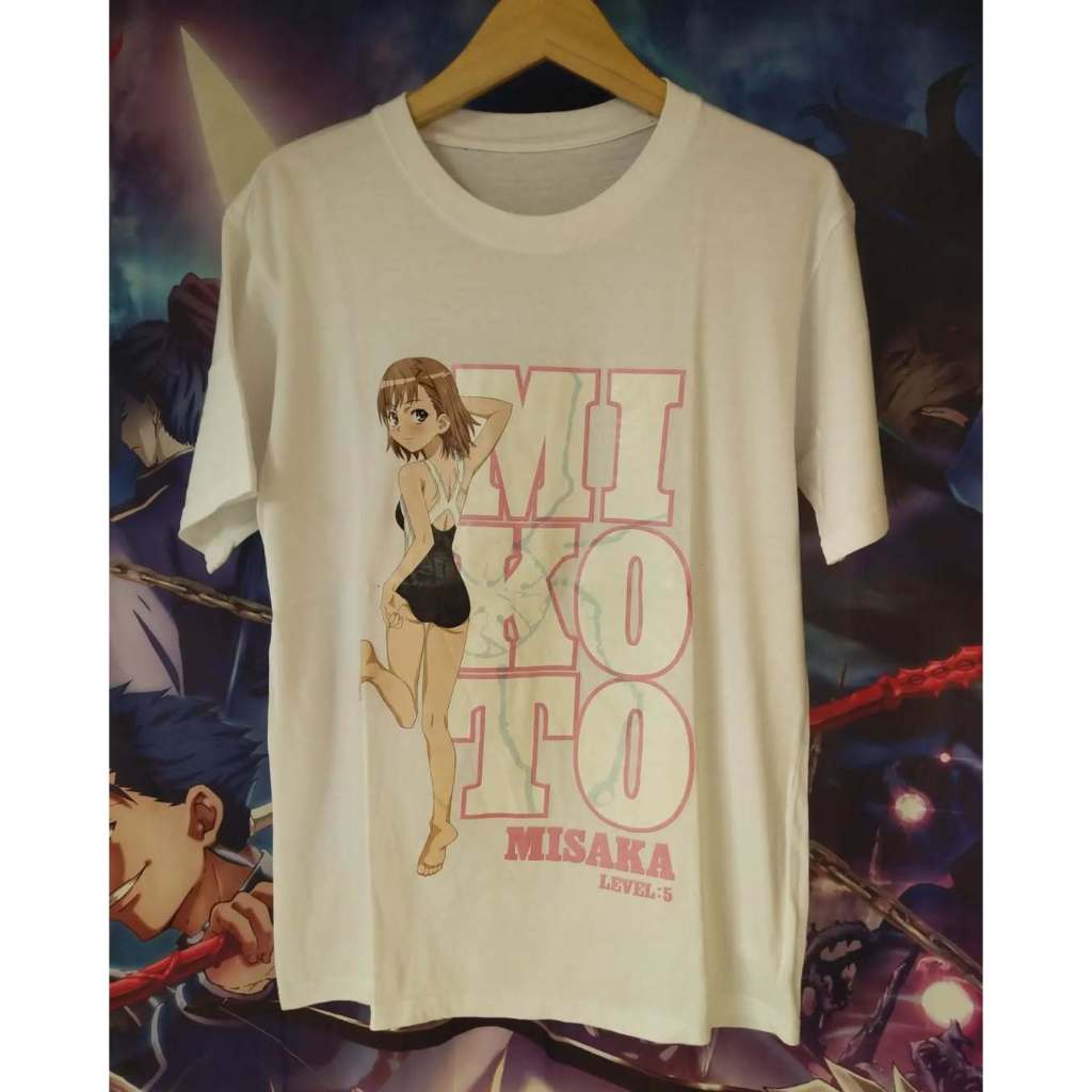 Toaru Kagaku no Rerugan Misaka Mikoto Beach Art Official Anime Tee Kaos Tshirt Original Second Merch