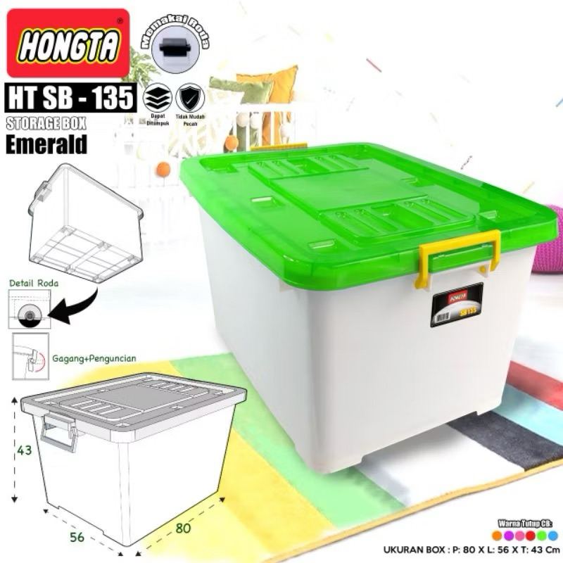 BOX CONTAINER HONGTA STORAGE SB-135 / BOX PENYIMPANAN SERBAGUNA HONGTA