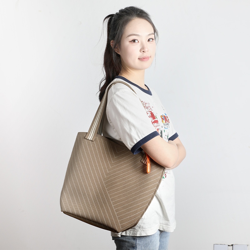 Knitted Tote Bag Jumbo Premium Tas Rajut Wanita Hand Bag Kerja Kuliah MOTIF GARIS T219