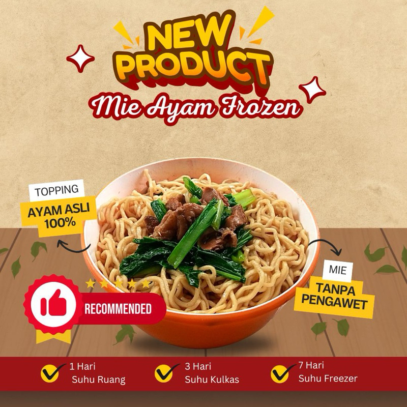 

Bakmi mie ayam Hakiki - Frozen ready to cook - 100% HALAL