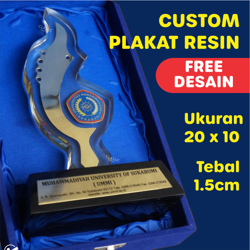 Trophy Premium / Plakat Premium / Plakat Resin / Custom Plakat Resin Tebal / Custom Plakat Desain Cu
