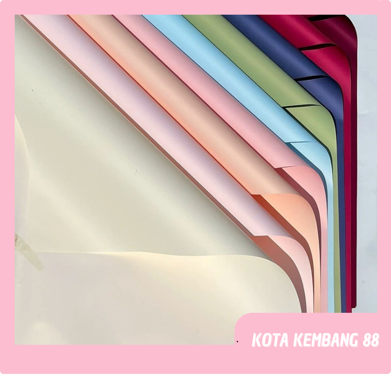 

Flower Wrapping Cellophane Plain Soft Pastel Kertas Buket Full Color Solid Polos Opp KB04