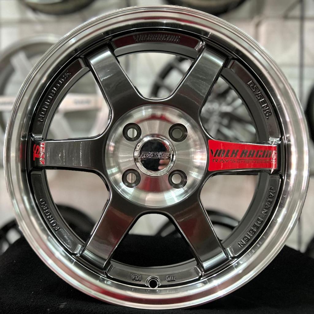RAYS TE37 VOLK RACING RING 16X7 PCD 4X100 ET 40 WARNA EJ TITAN LIP POLISH