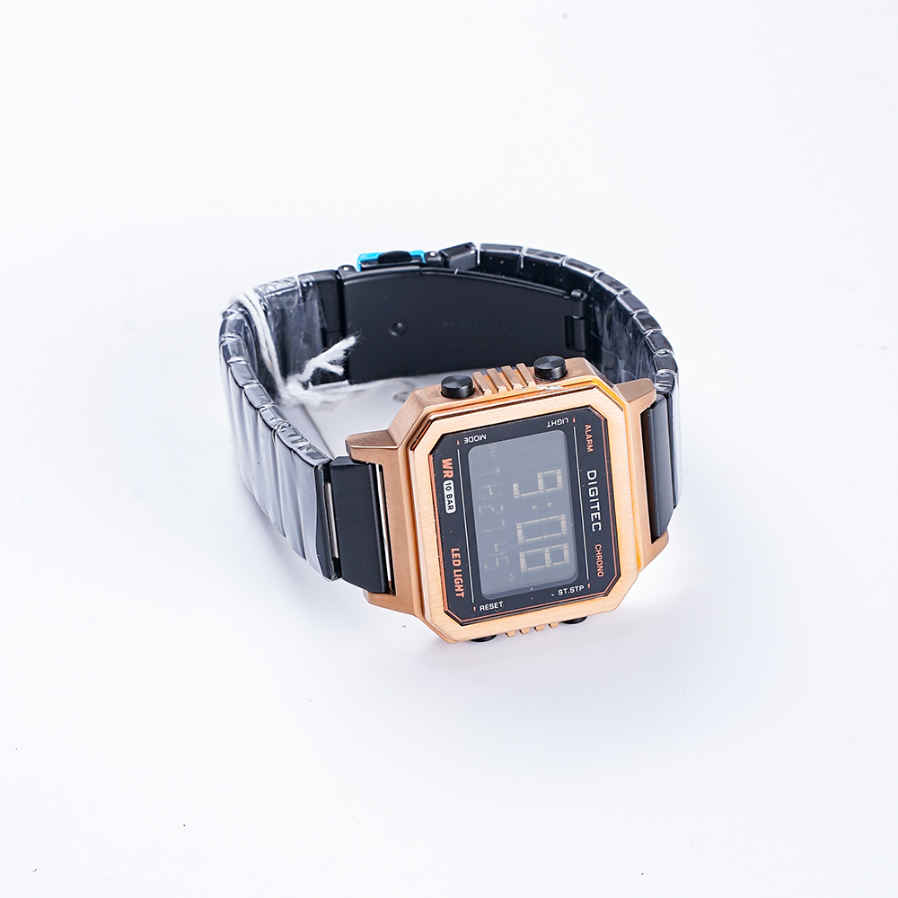 Jam Tangan Pria Digitec Digital Rantai Hitam Gold