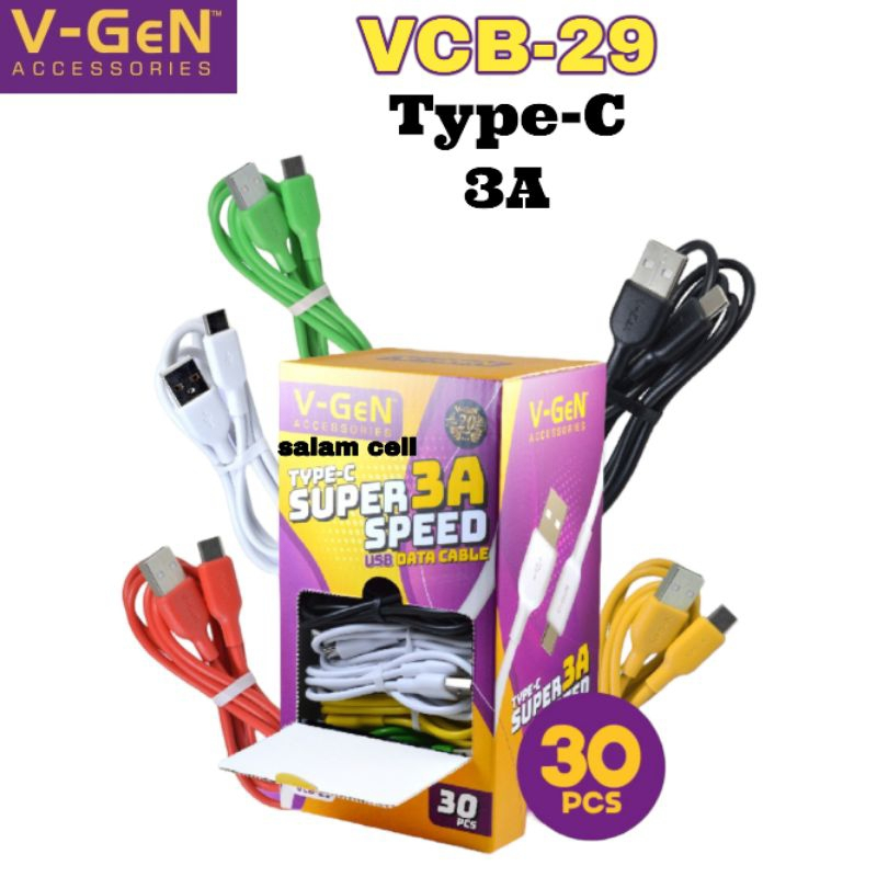 Kabel Data Type C V-GeN VCB-29 Fast Charging 3A VGEN