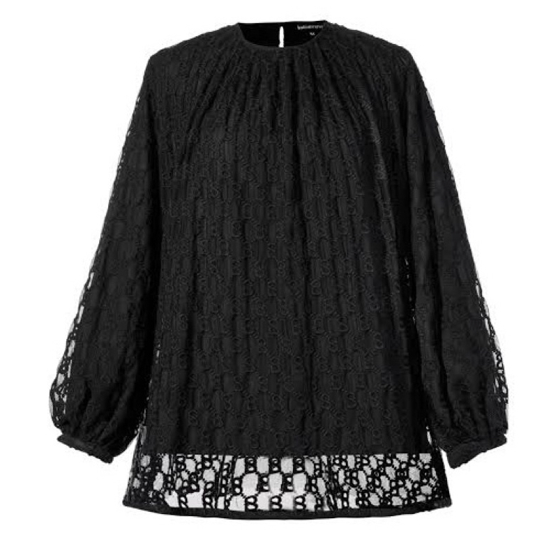 [PRELOVED] Buttonscarves Embrodiery Blouse BS Monogram Lace Brukat Embro BJ B Size L