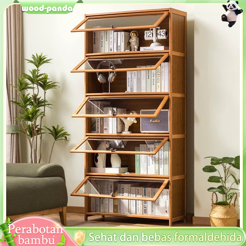 Lemari Buku Rak buku Serbaguna Tertutup Rak Buku Susun Rak Buku Serbaguna Murah Rak 5 Susun