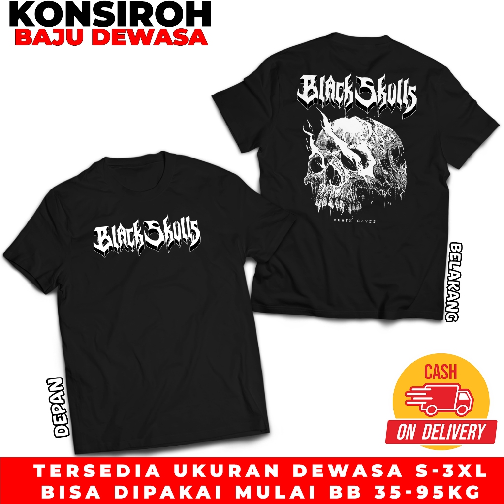 Baju Cowok Metal Kaos Pria Atasan Laki Total Punk Kaoss Dewasa Skena Banget Keren Tshirt Skull Skena