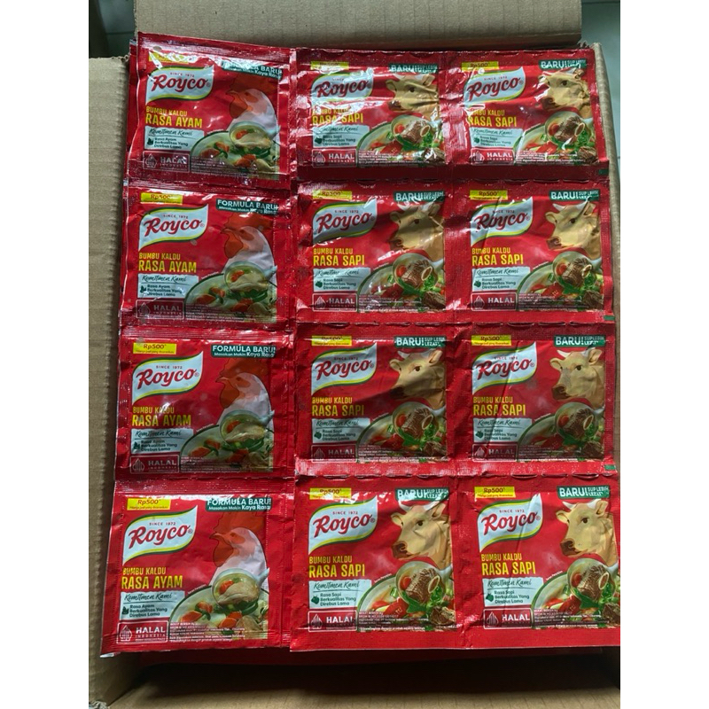 

royco sachet 8g ayam sapi 1 dus 48 renceng isi 576 pcs