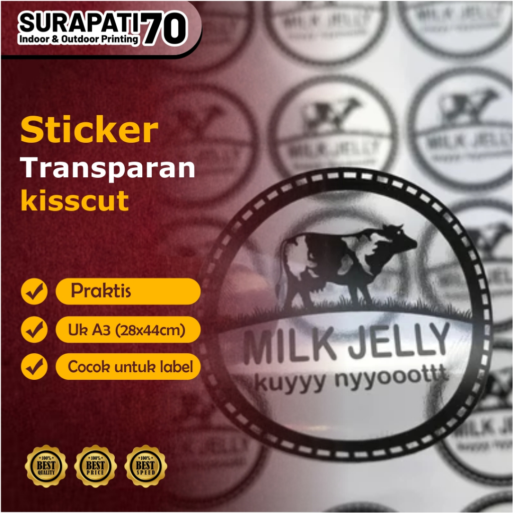 

TRANSPARAN Stiker KissCut A3 / Cutting / Sticker / A3 / Cut Pola