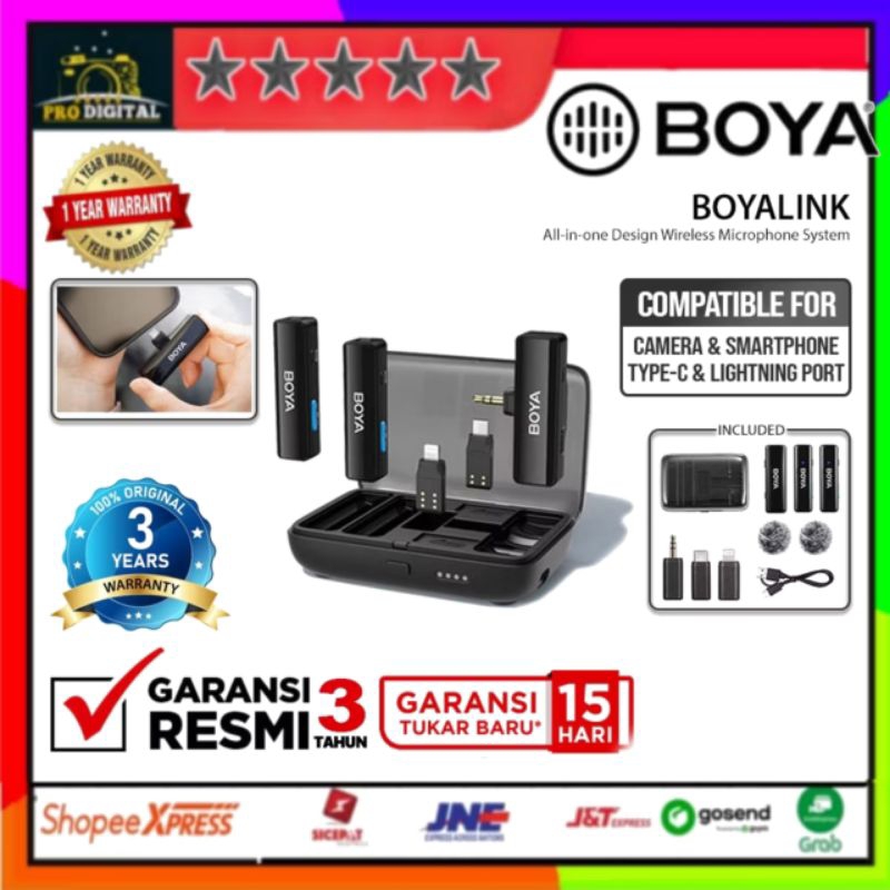 Boya BoyaLink All in One Wireless Mic Boya Link Microphone RESMI