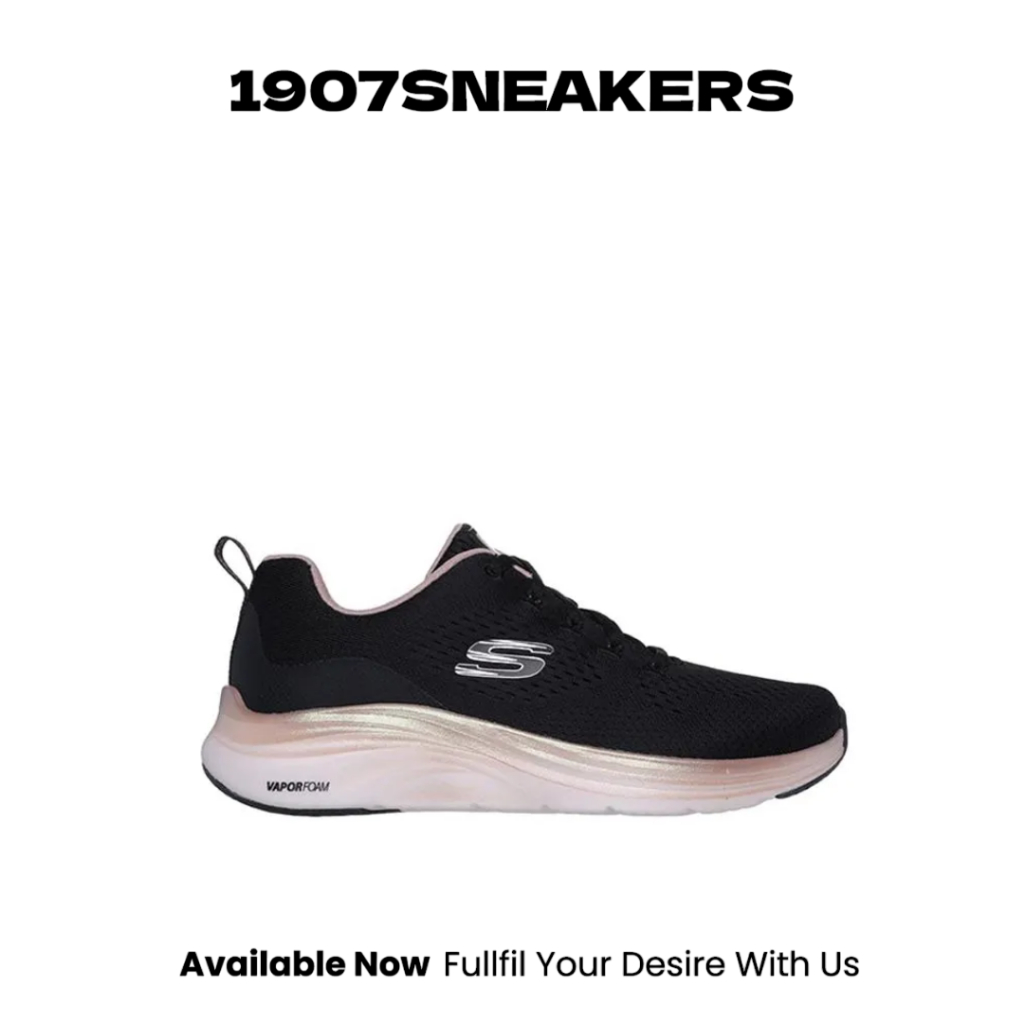 Sepatu Lari Wanita Skechers Vapor Foam - Black/Rose Gold ORIGINAL SKE150025BKR